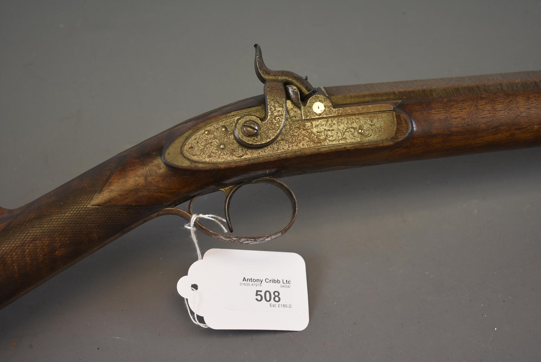 AN 18-BORE PERCUSSION SPORTING GUN BY WHEELER & SON, 32inch sighted multi-stage barrel engraved - Image 2 of 13