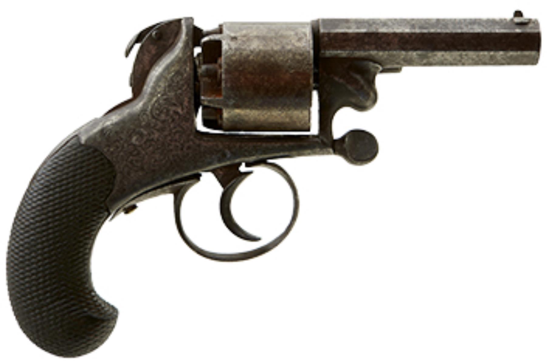 AN UNUSUAL 120-BORE FIVE-SHOT PERCUSSION POCKET REVOLVER BY VEISEY & SON, 2.5inch sighted