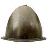 AN ITALIAN CABASET HELMET IN THE SPANISH FASHION, circa 1580, almond-shaped bowl raised from a