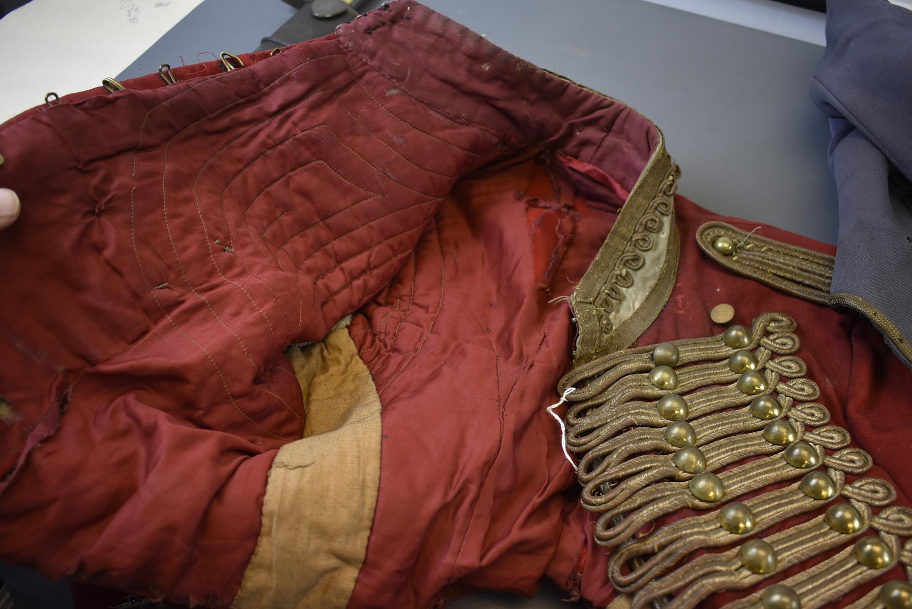 THREE CONTINENTAL HUSSAR STYLE JACKETS. The first red with gold lace decoration and plain ball - Image 10 of 14