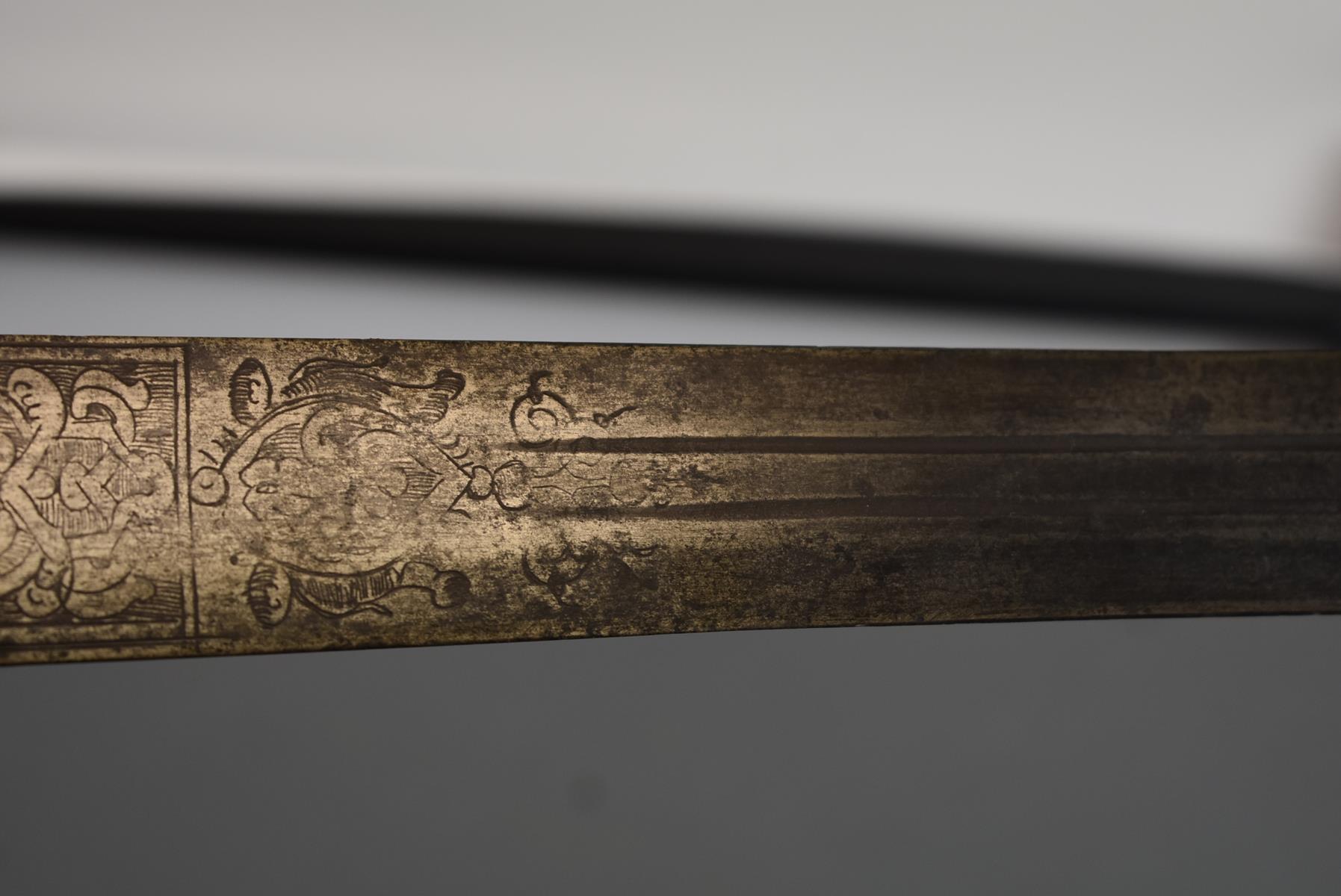 AN 18TH CENTURY SUDANESE SWORD OR KASKARA, 89.25cm double fullered broadsword European blade - Image 9 of 13