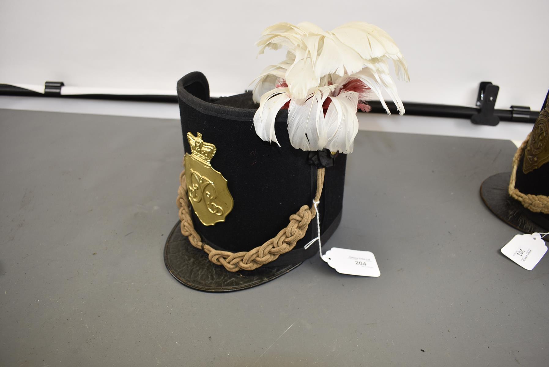 AN OFFICER'S 1812-1816 REPLICA SHAKO. Late 19th or early 20th Century example in stiffened navy blue - Image 2 of 9