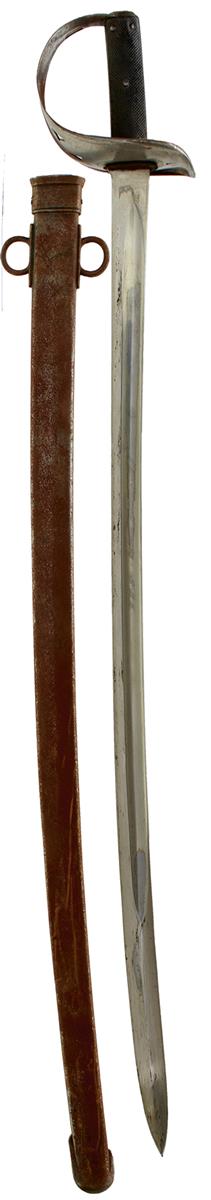 AN 1882 PATTERN CAVALRY TROOPER'S SWORD, 87.25cm curved blade, regulation pierced steel hilt with