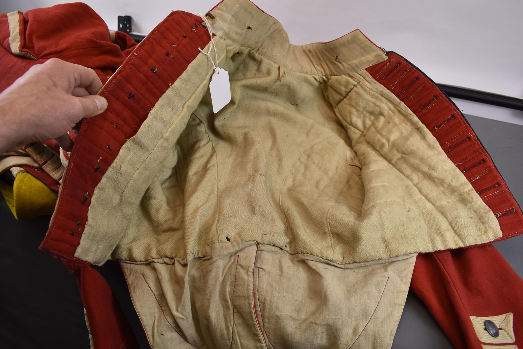 A BRITISH MILITARY MUSICIAN'S COATEE, scarlet cloth with white tape 'lace', now fitted with civilian - Image 6 of 24