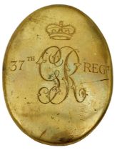 SIX HEAVY BRASS COPY OTHER RANKS CROSS BELT PLATES. All oval and engraved, 23rd, 33rd, 37th, 92nd,