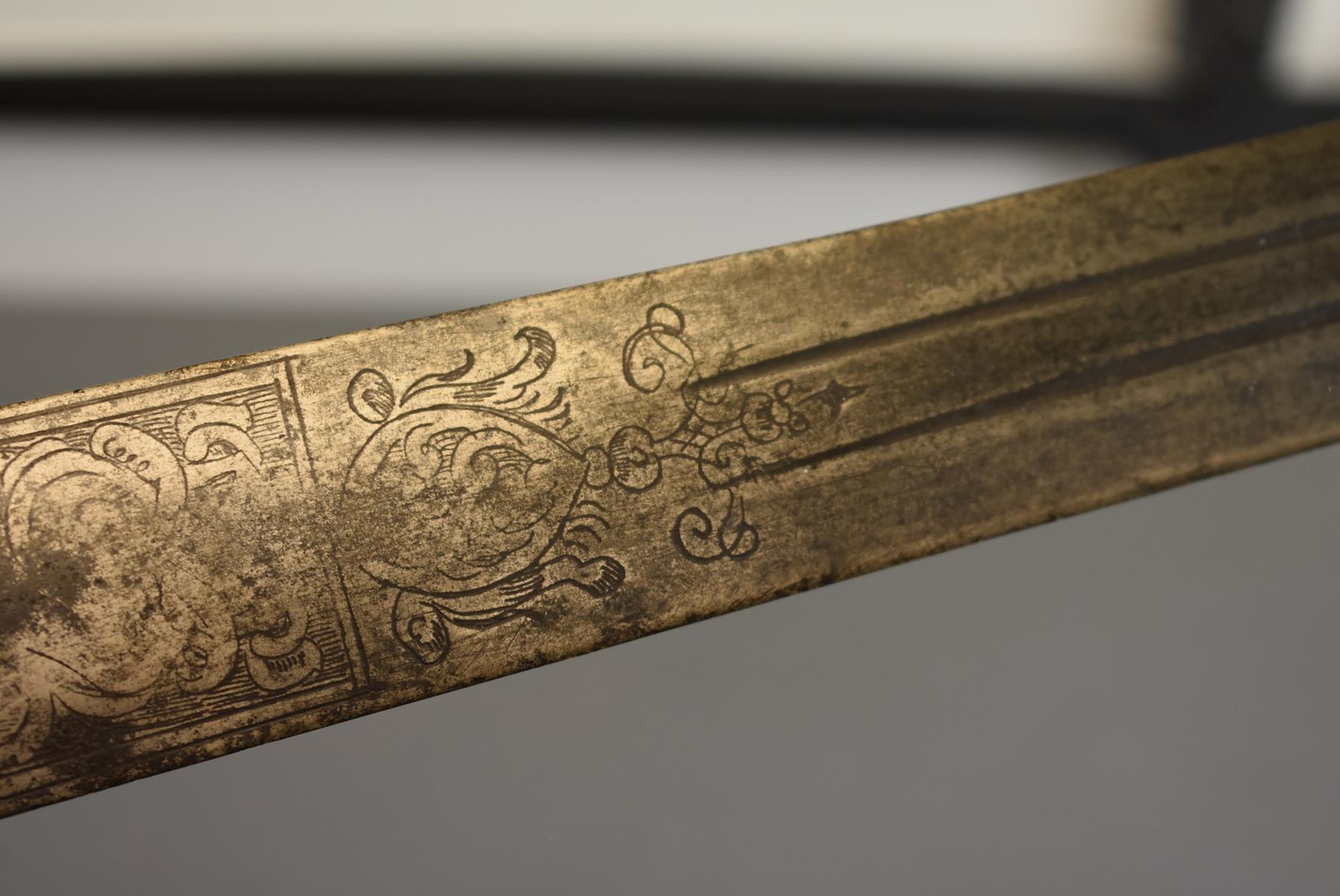 AN 18TH CENTURY SUDANESE SWORD OR KASKARA, 89.25cm double fullered broadsword European blade - Image 7 of 13