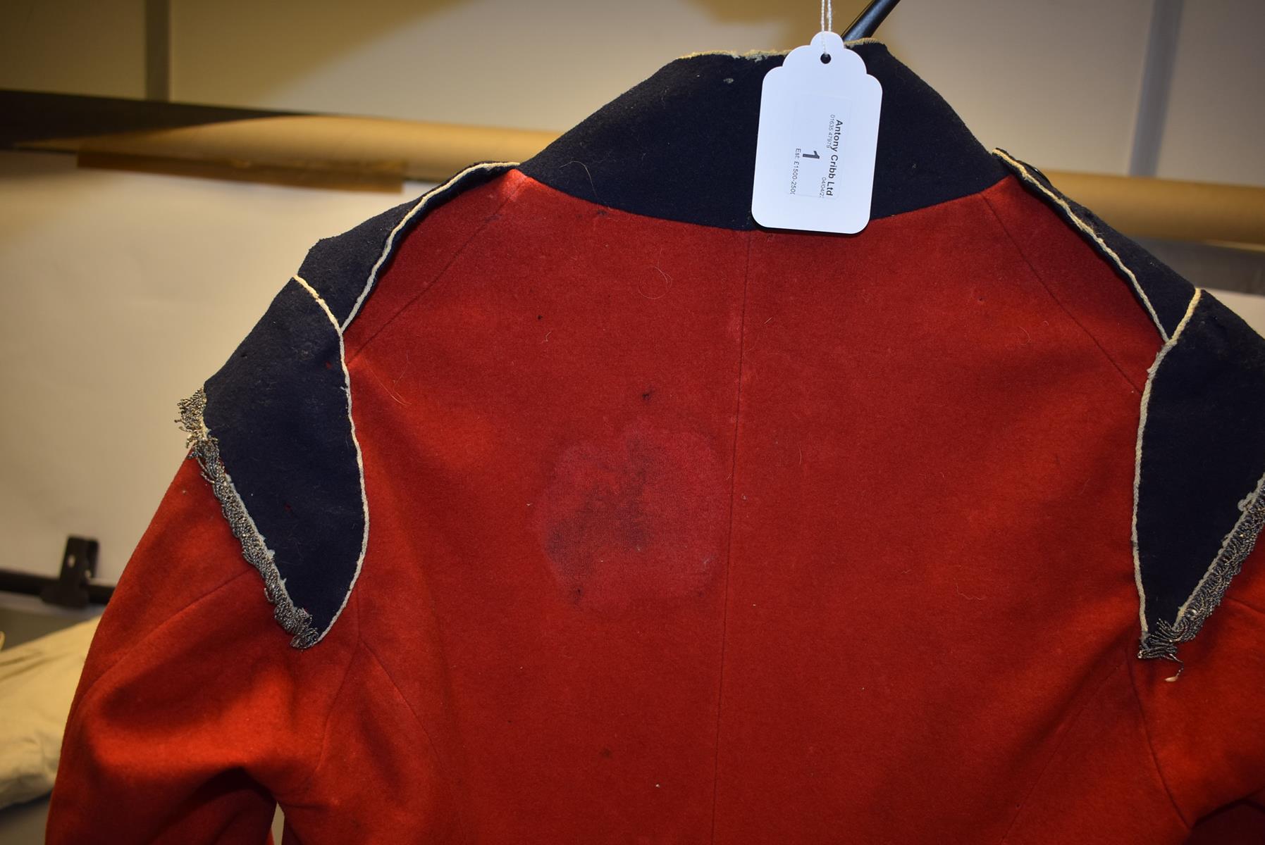 BISHOPSGATE VOLUNTEERS COATEE, BREECHES AND HOSE, 1798-1801. The dress coatee is of scarlet cloth - Image 10 of 12