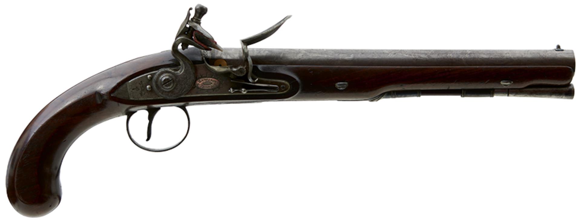 A CASED PAIR OF 18TH CENTURY 28-BORE FLINTLOCK DUELLING PISTOLS BY HARRISON & THOMSON, 9.5inch - Image 5 of 26