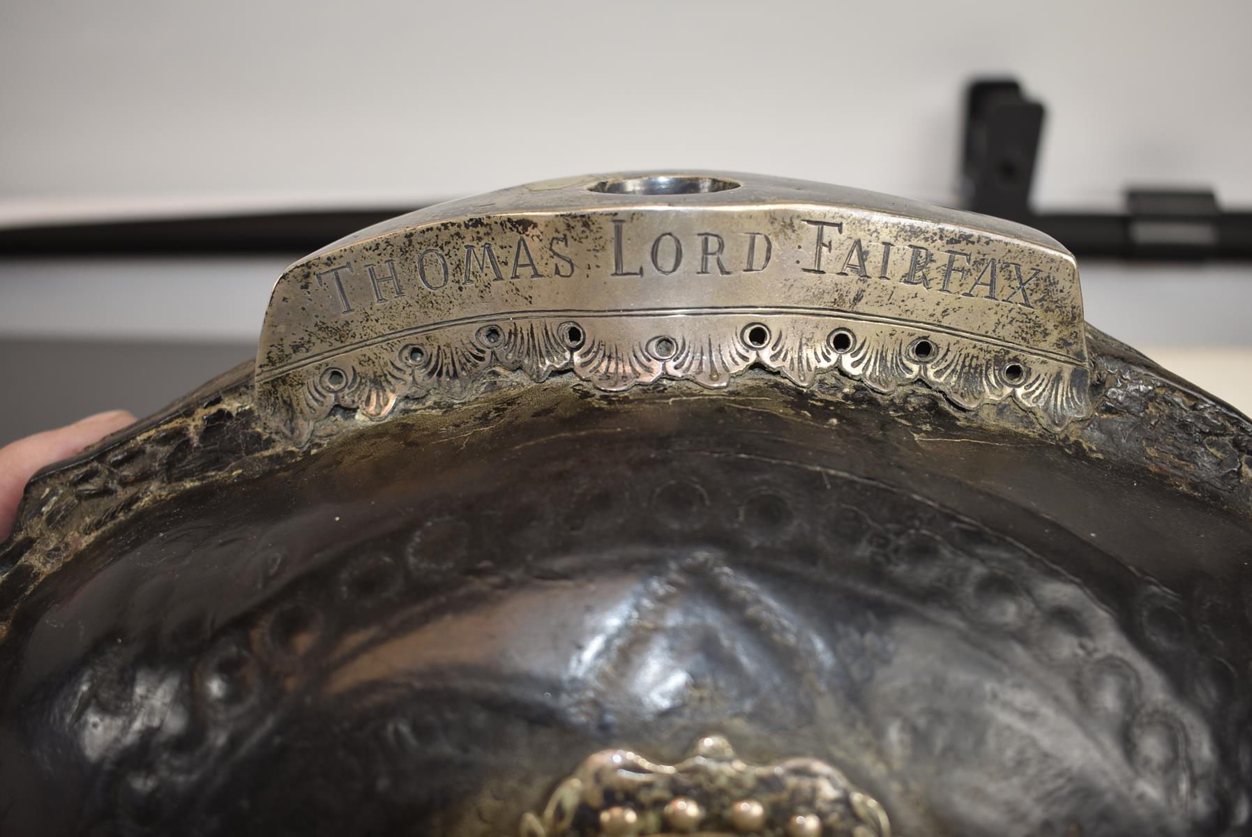 A 17TH CENTURY ENGLISH CIVIL WAR RELATED SILVER MOUNTED LEATHER COVERED FLASK BELONGING TO SIR - Image 9 of 18