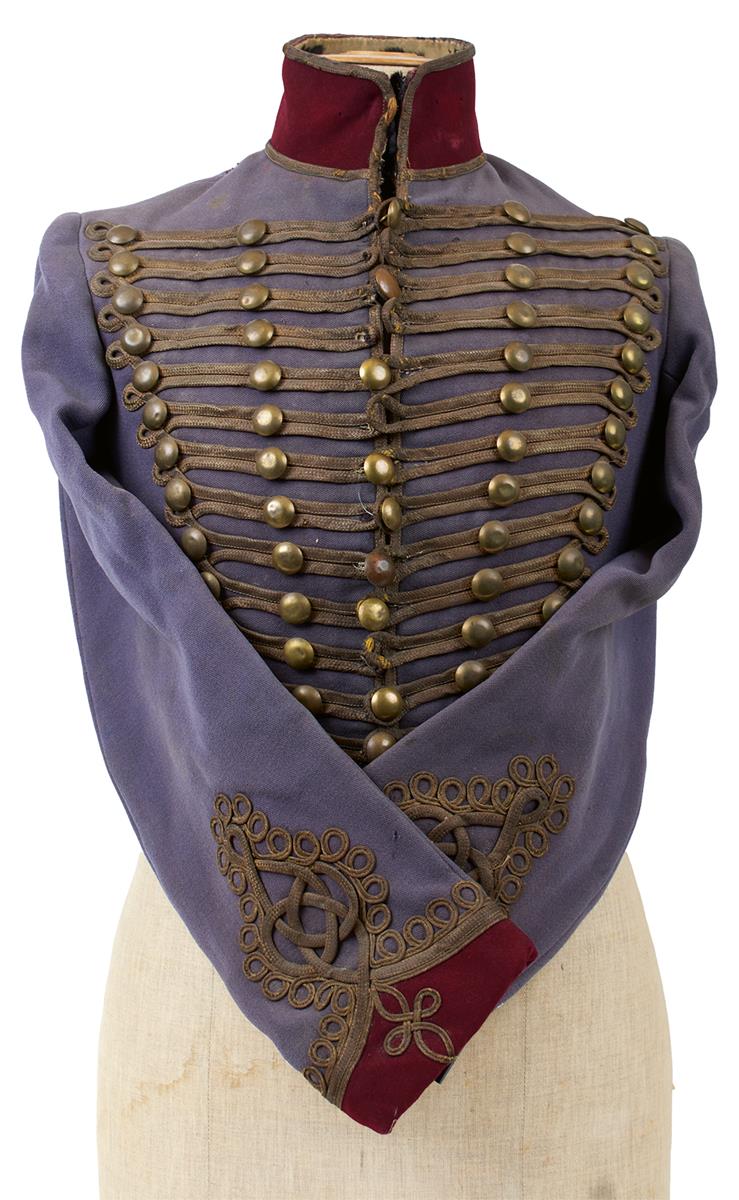 THREE CONTINENTAL HUSSAR STYLE JACKETS. The first red with gold lace decoration and plain ball - Image 2 of 14