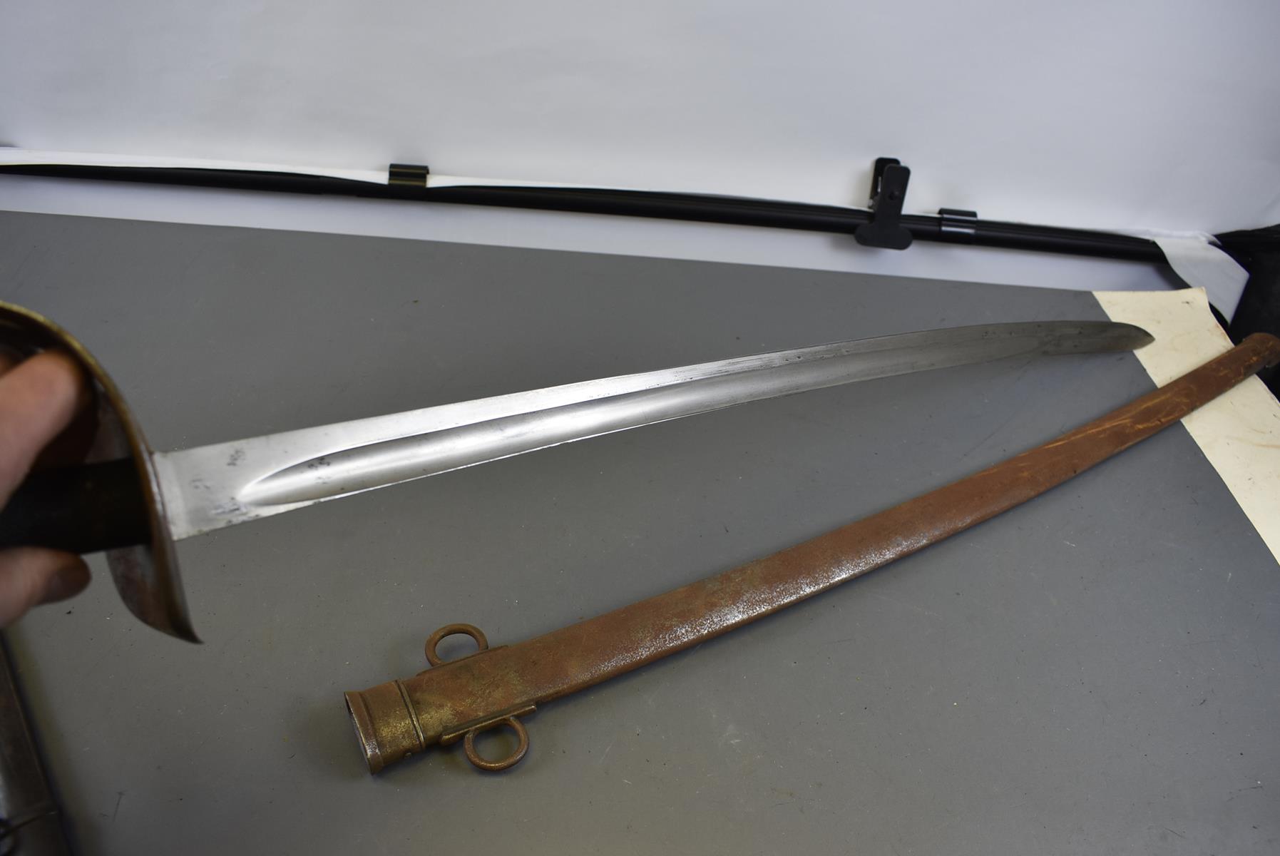 AN 1882 PATTERN CAVALRY TROOPER'S SWORD, 87.25cm curved blade, regulation pierced steel hilt with - Image 4 of 8