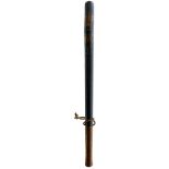 A LARGE WILLIAM IV PAINTED WOOD TRUNCHEON, 1830-1837, painted in polychrome with the Royal Crown,