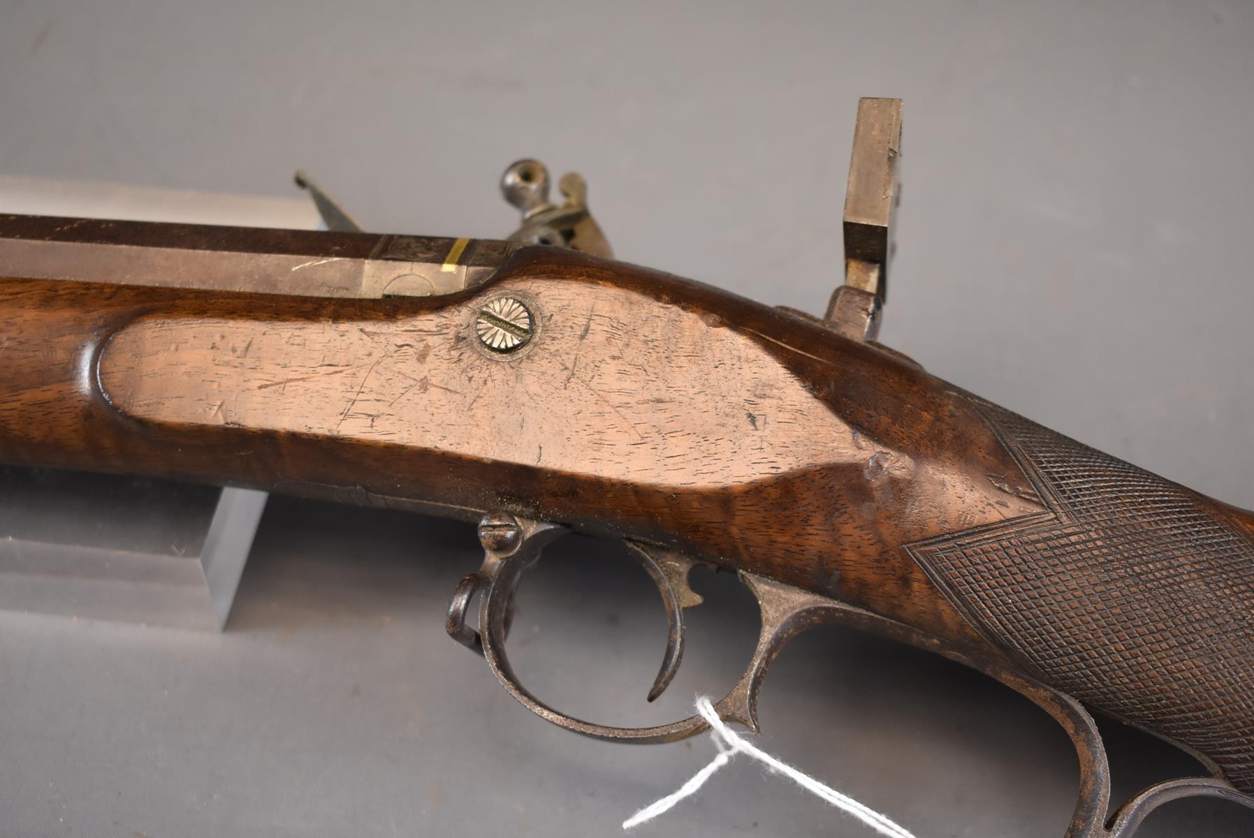 A SCARCE 15-BORE FLINTLOCK TARGET RIFLE BY BRANDER & POTTS, 30.25inch sighted damascus barrel fitted - Image 15 of 17