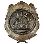 OF ODDFELLOWS DUKE OF DEVONSHIRE LODGE INTEREST: A LARGE VICTORIAN SILVER ODDFELLOW SASH BADGE,