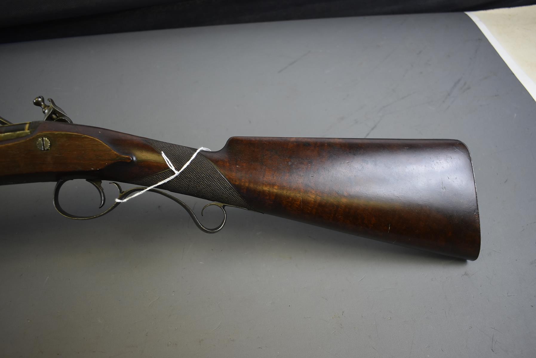 A CRISP 16-BORE FLINTLOCK SPORTING GUN BY NORTH OF WINTON, 32.5inch sighted browned damascus barrel, - Image 12 of 14