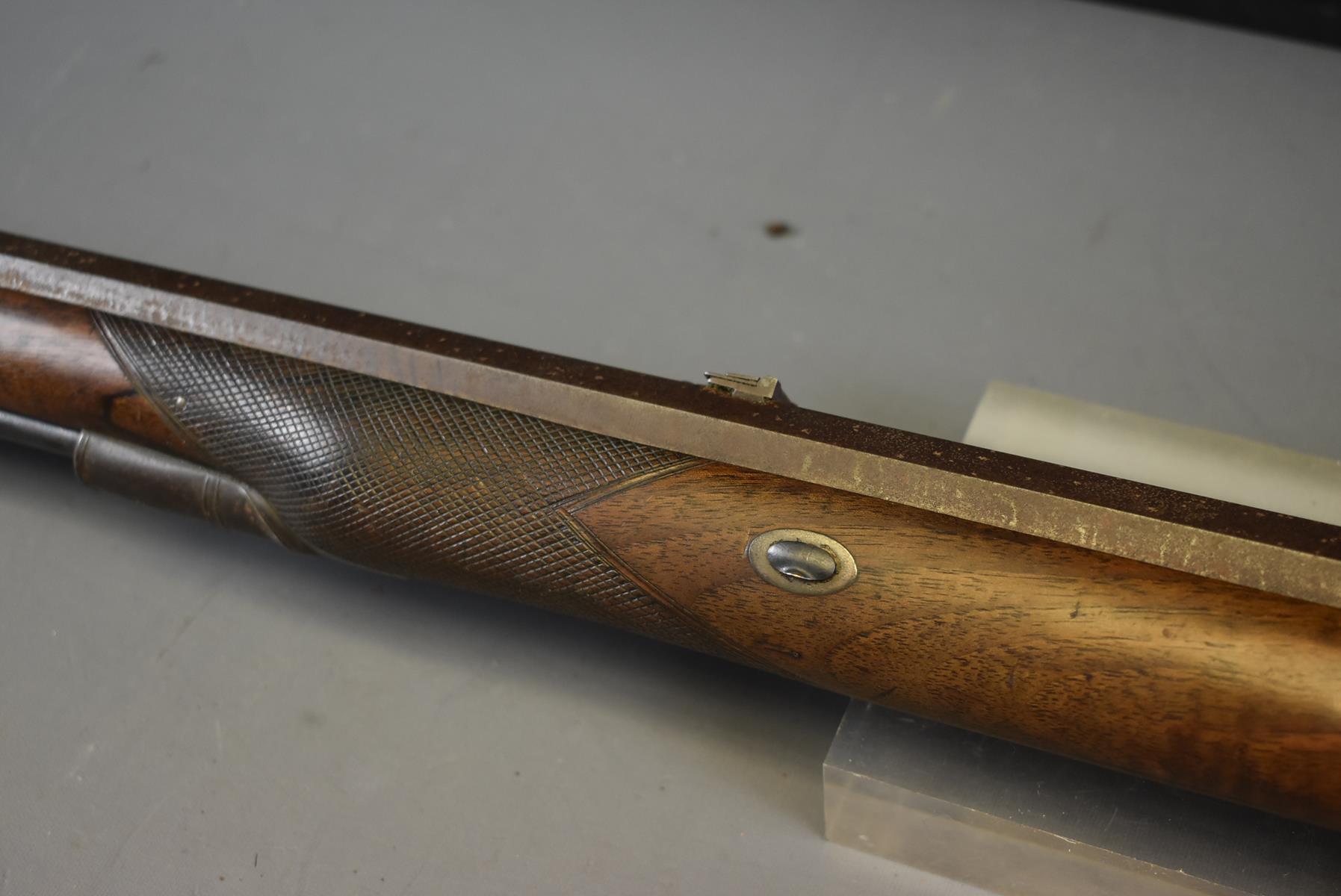 A SCARCE 15-BORE FLINTLOCK TARGET RIFLE BY BRANDER & POTTS, 30.25inch sighted damascus barrel fitted - Image 16 of 17