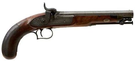 A 40-BORE PERCUSSION OFFICER'S PISTOL BY CLOUGH & SONS OF BATH,