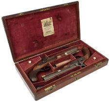 A CASED PAIR OF .650 CALIBRE PERCUSSION OFFICER'S PISTOLS BY FORSYTH,