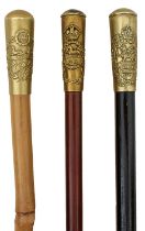 THREE SWAGGER STICKS TO THE SOUTH WALES BORDERERS,