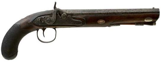 A .650 CALIBRE PERCUSSION OFFICER'S PISTOL,