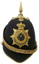 A VICTORIAN OFFICER'S BLUE CLOTH HELMET TO THE SOUTH WALES BORDERERS,