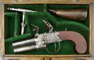 A 54-BORE FLINTLOCK TAP ACTION POCKET PISTOL BY SCOTT OF MELFORD,