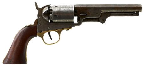 A .36 CALIBRE FIVE-SHOT PERCUSSION POCKET NAVY REVOLVER OF COLT TYPE,