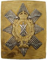 A BLACK WATCH (ROYAL HIGHLANDERS) OFFICER'S SHOULDER BELT PLATE,