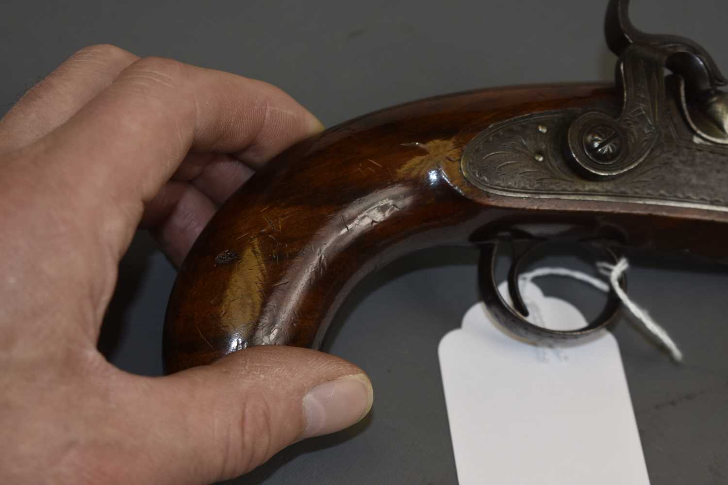 A 22-BORE PERCUSSION TRAVELLING PISTOL, - Image 3 of 8
