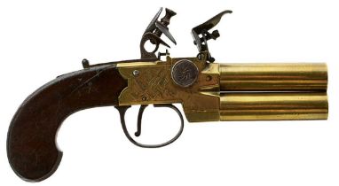 A 54-BORE FLINTLOCK BOXLOCK RIFLED TAP ACTION PISTOL BY ANDERSON,