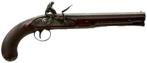 A 22-BORE FLINTLOCK HOLSTER OR DUELLING PISTOL BY W. SMITH OF LONDON,