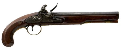 A .650 CALIBRE FLINTLOCK OFFICER'S PISTOL,