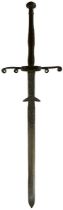 A GERMAN TWO-HANDED PROCESSIONAL SWORD IN THE 17TH CENTURY STYLE,