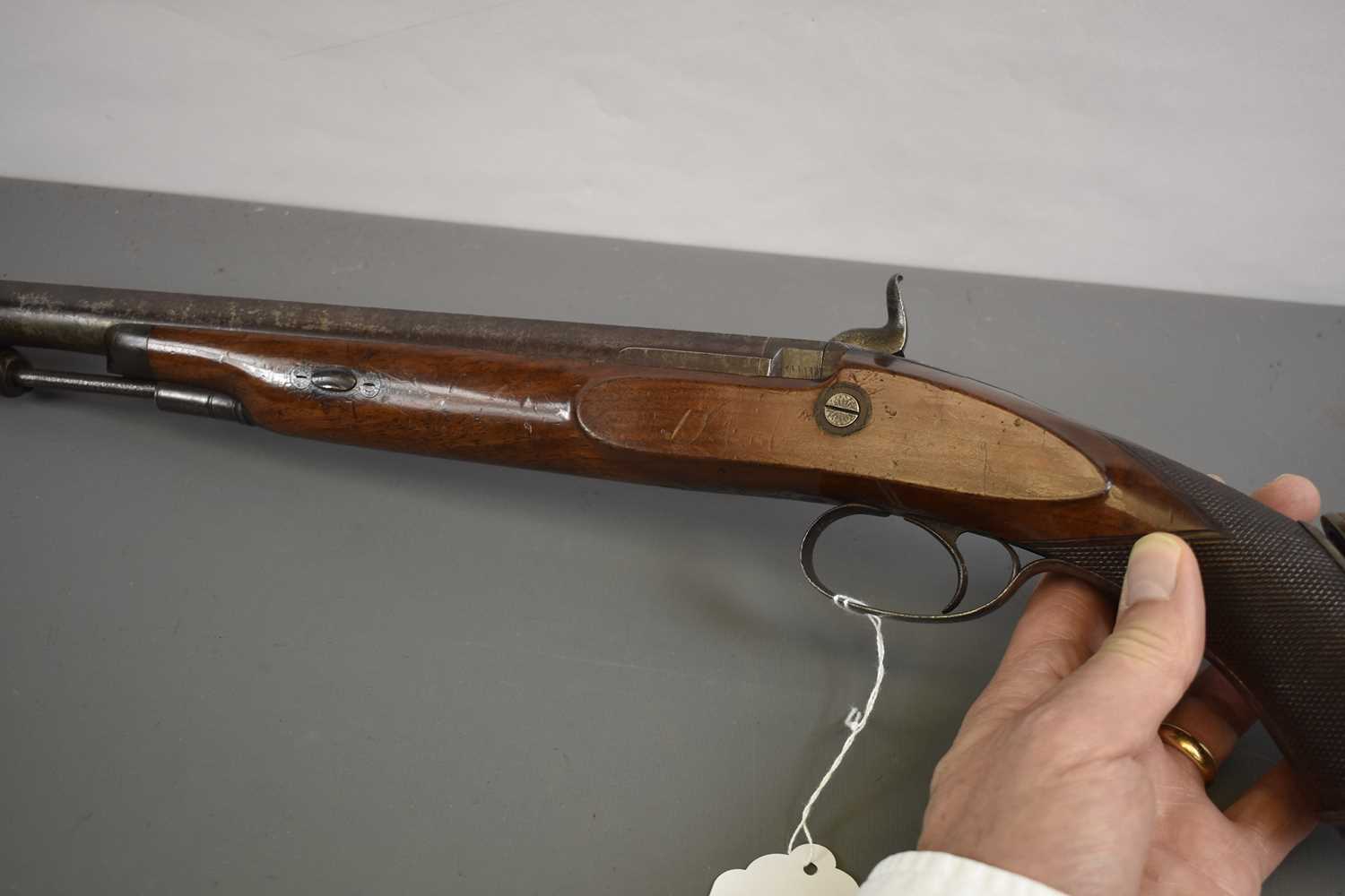 A .650 CALIBRE PERCUSSION OFFICER'S PISTOL CARBINE WITH SHOULDER STOCK, - Image 12 of 14