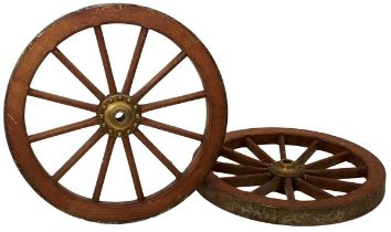 A PAIR OF CANNON CARRIAGE WHEELS,