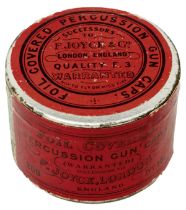 AN UNOPENED TIN OF PERCUSSION CAPS,