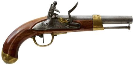 A .650 CALIBRE FRENCH FLINTLOCK AN XIII SERVICE PISTOL,