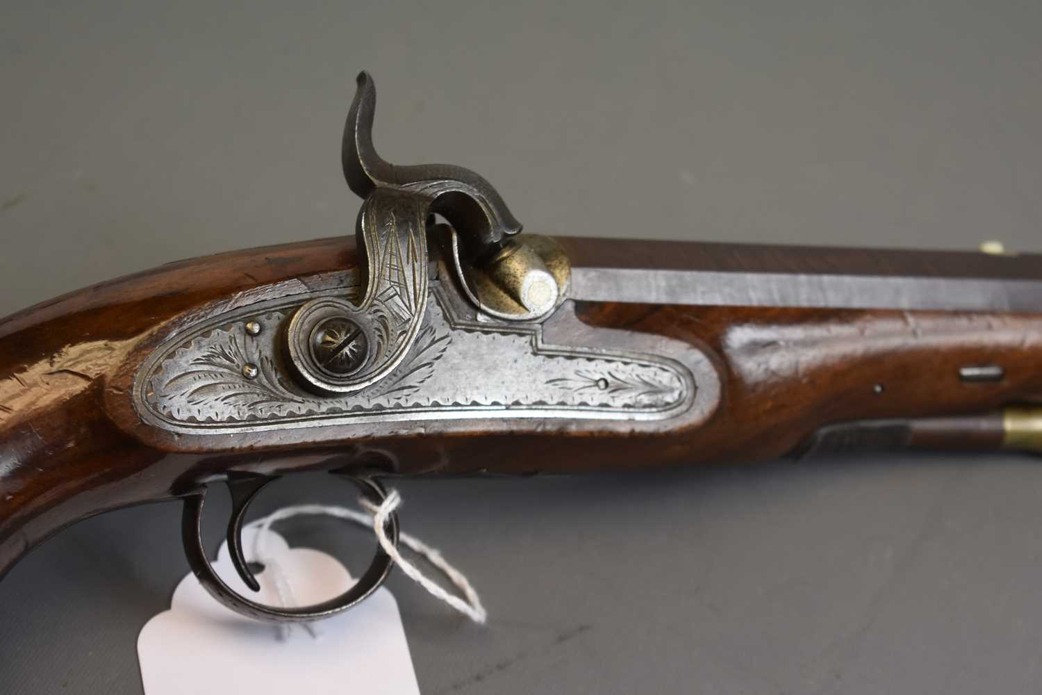 A 22-BORE PERCUSSION TRAVELLING PISTOL, - Image 4 of 8