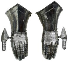A PAIR OF ITALIAN GAUNTLETS IN THE 17TH CENTURY STYLE,