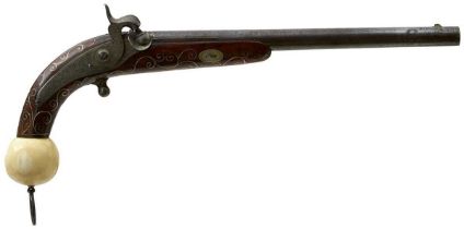 A FINE 30-BORE BACK ACTION PERCUSSION COSSACK CAVALRY OFFICER'S PISTOL C.1840,