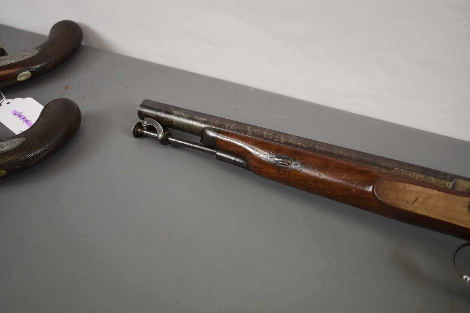 A .650 CALIBRE PERCUSSION OFFICER'S PISTOL CARBINE WITH SHOULDER STOCK, - Image 14 of 14
