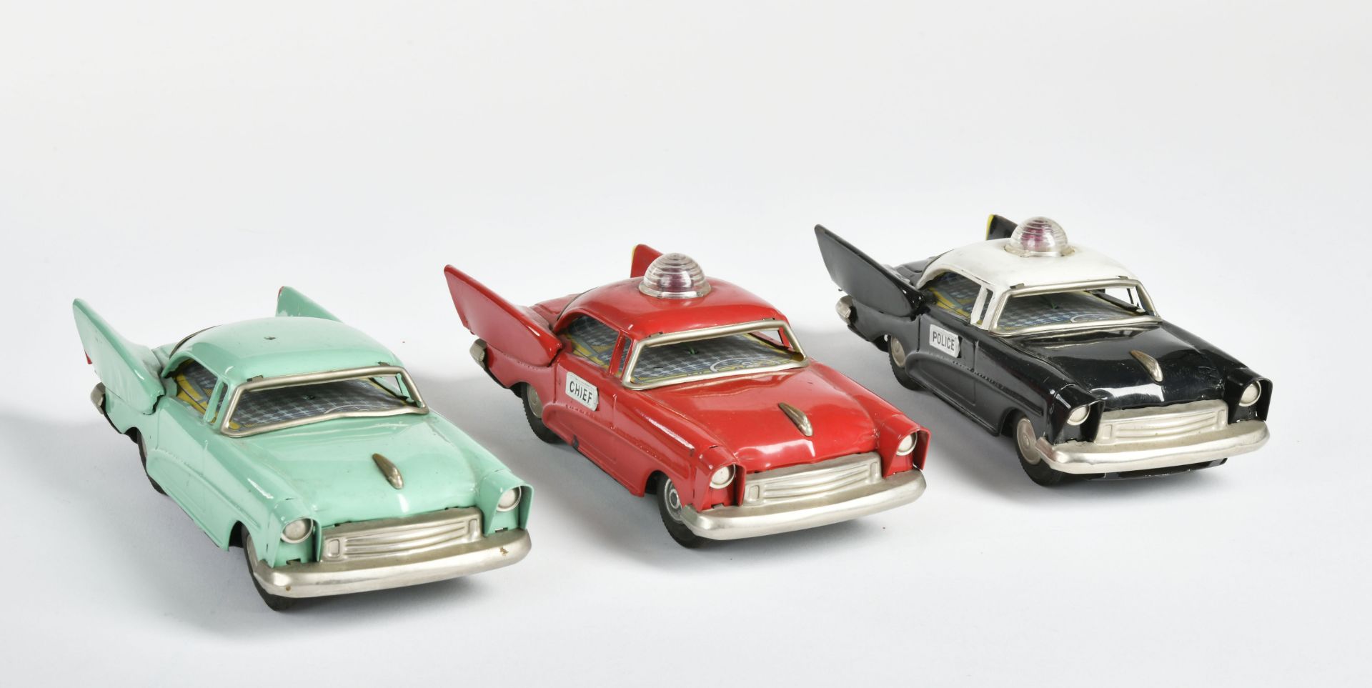 KS, 3x Cadillac, Japan, tin, 19cm, paint d., C 2-3