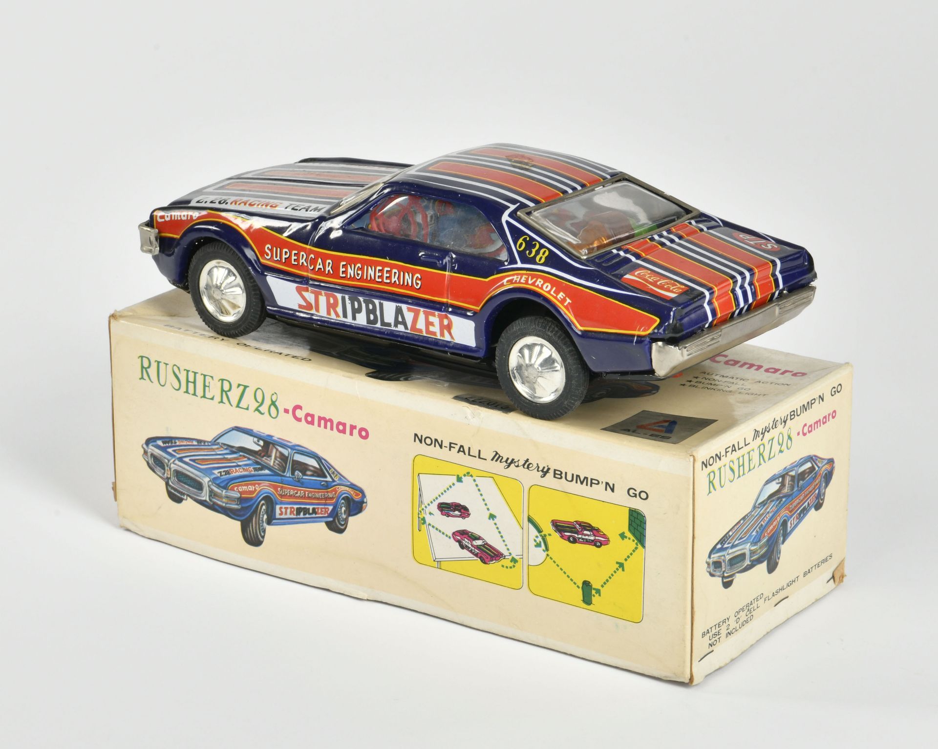 Rusher Z 28 Camaro, Japan, tin, 25cm, function not checked, paint d., box, C 3 - Image 2 of 3
