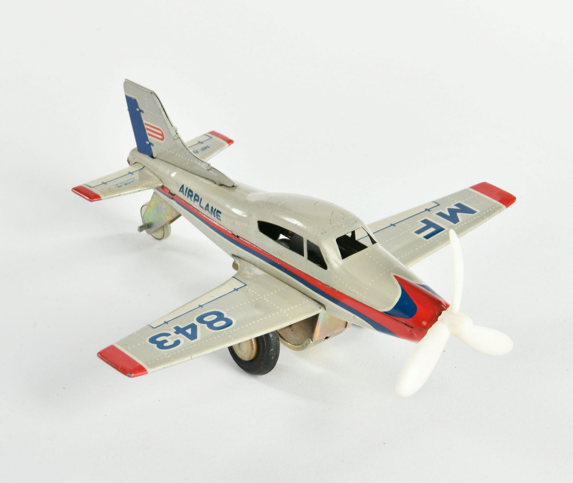 Touring Airplane MF 843, China, 20 cm, tin, friction ok, min. paint d., C 2+