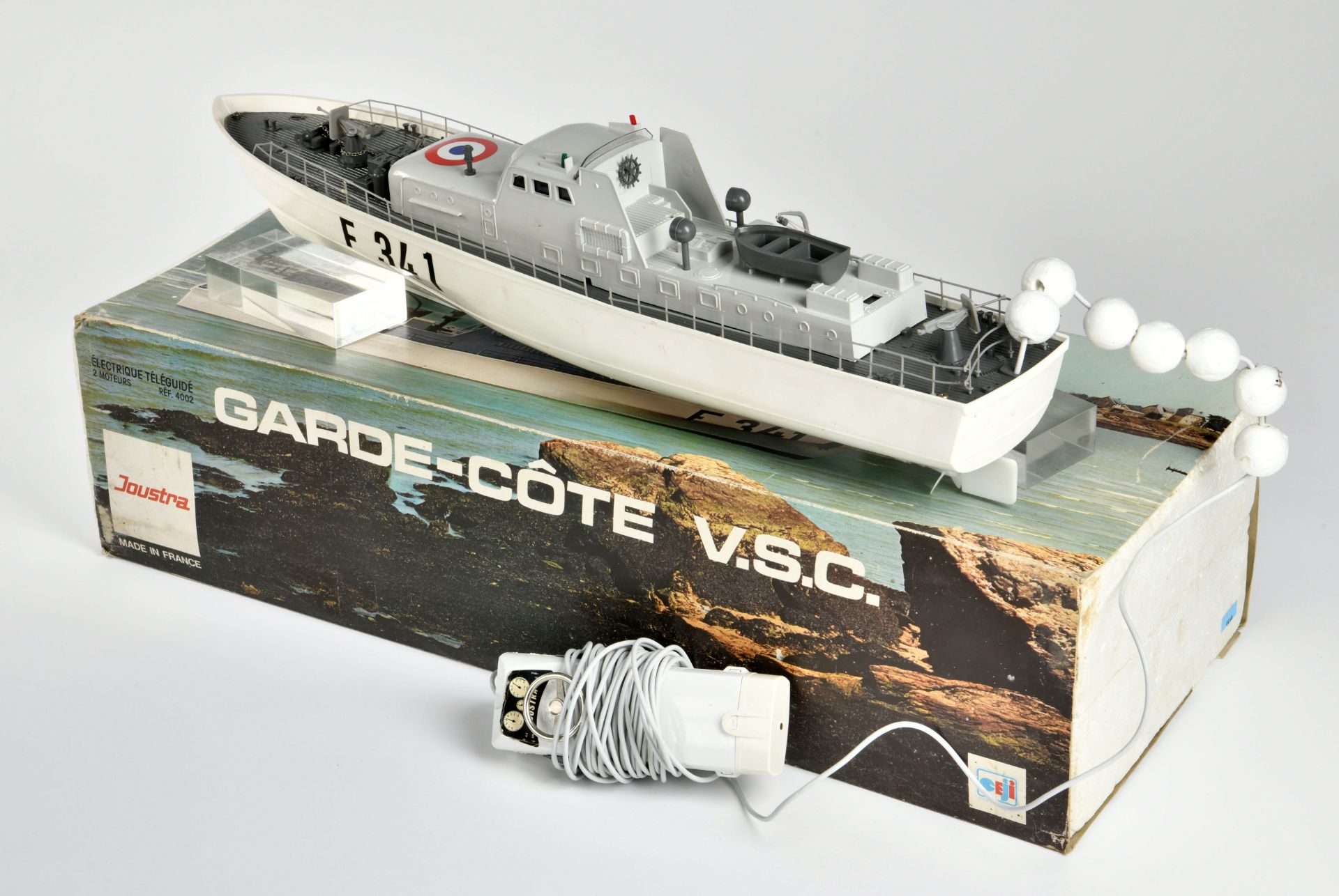 Joustra, Garde Cotes Vsc coast guards ship, France, 60cm, function not checked, paint d., box, C 3 - Image 2 of 2