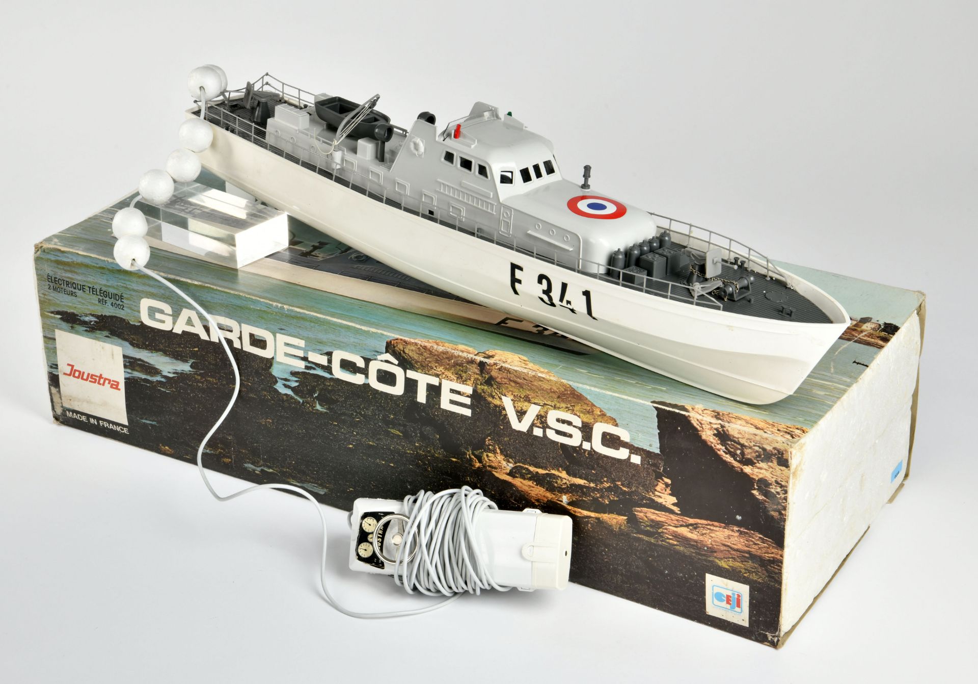 Joustra, Garde Cotes Vsc coast guards ship, France, 60cm, function not checked, paint d., box, C 3