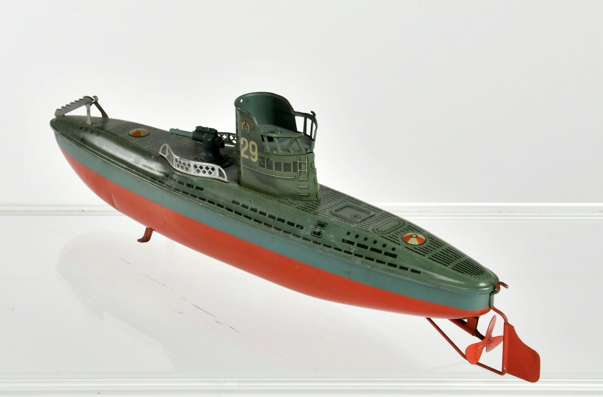 Arnold, submarine, Germany pw, 30cm, tin, cw ok, paint d., C 2- - Image 2 of 2