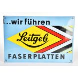 Leitgel Faserplatten, Emailleschild