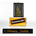 Hanewacker, Damen Salon, Roburit, 3 Glasschilder