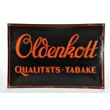 Oldenkott Qualitäts-Tabake, Emailleschild